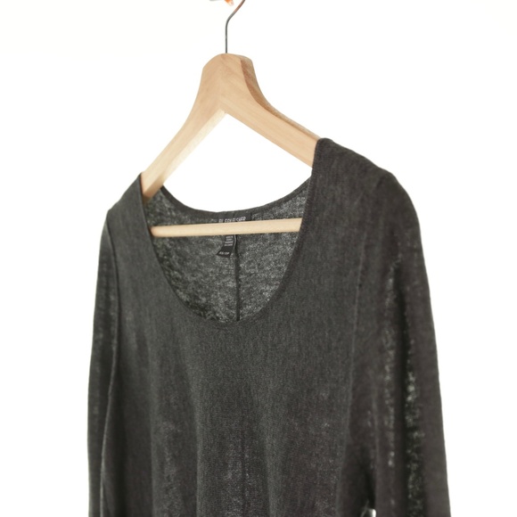 NWOT Eileen Fisher Tencel Wool Alpaca Sweater XS Gray Scoop Luxury Minimalist - Picture 3 of 6